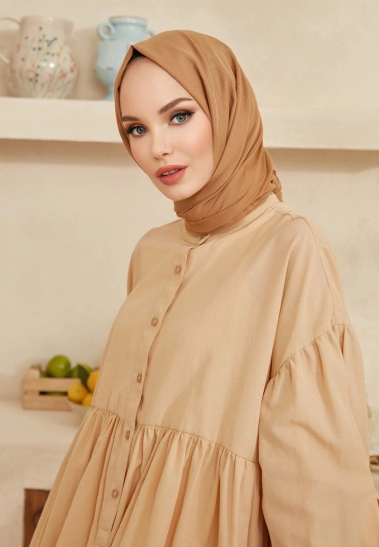 Soft Cotton Scarves - Camel