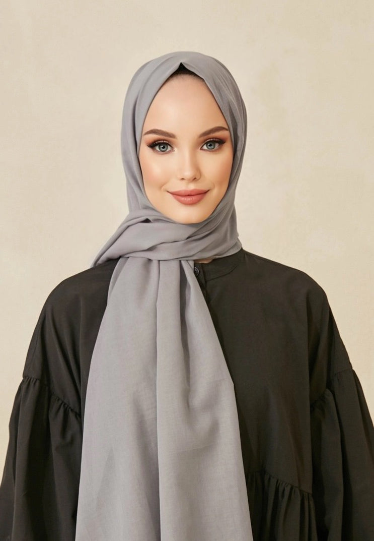 Soft Cotton Scarves - Gray