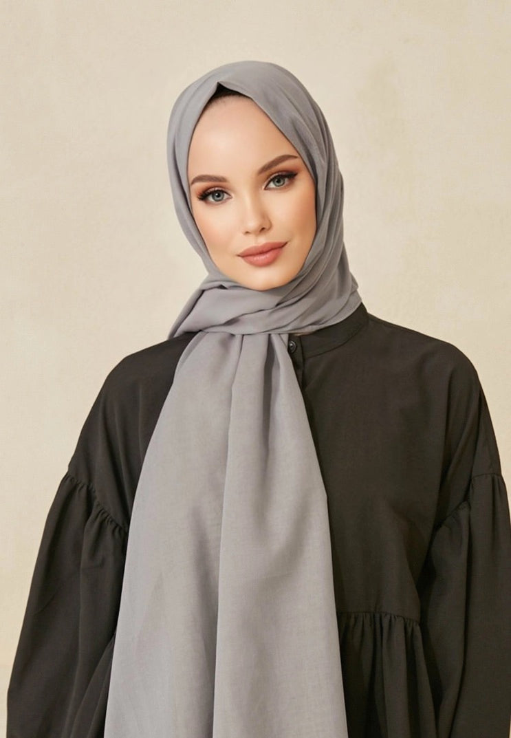 Soft Cotton Scarves - Gray