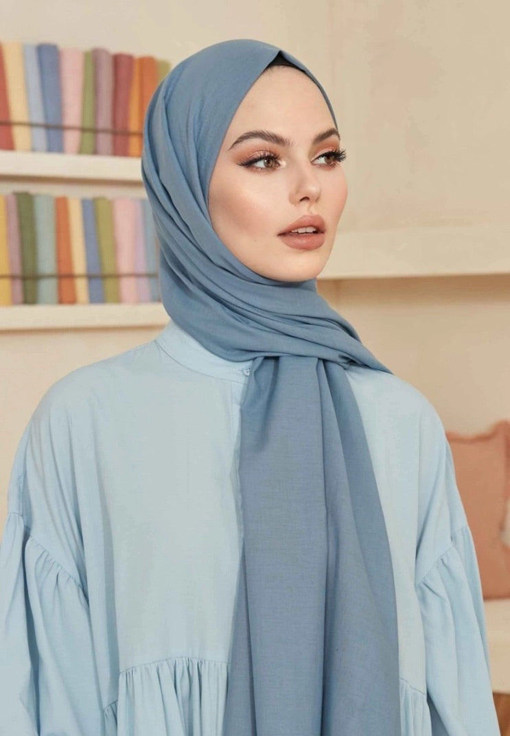 Soft Cotton Scarves - Blue