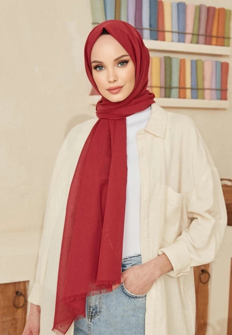 Soft Cotton Scarves - Brown