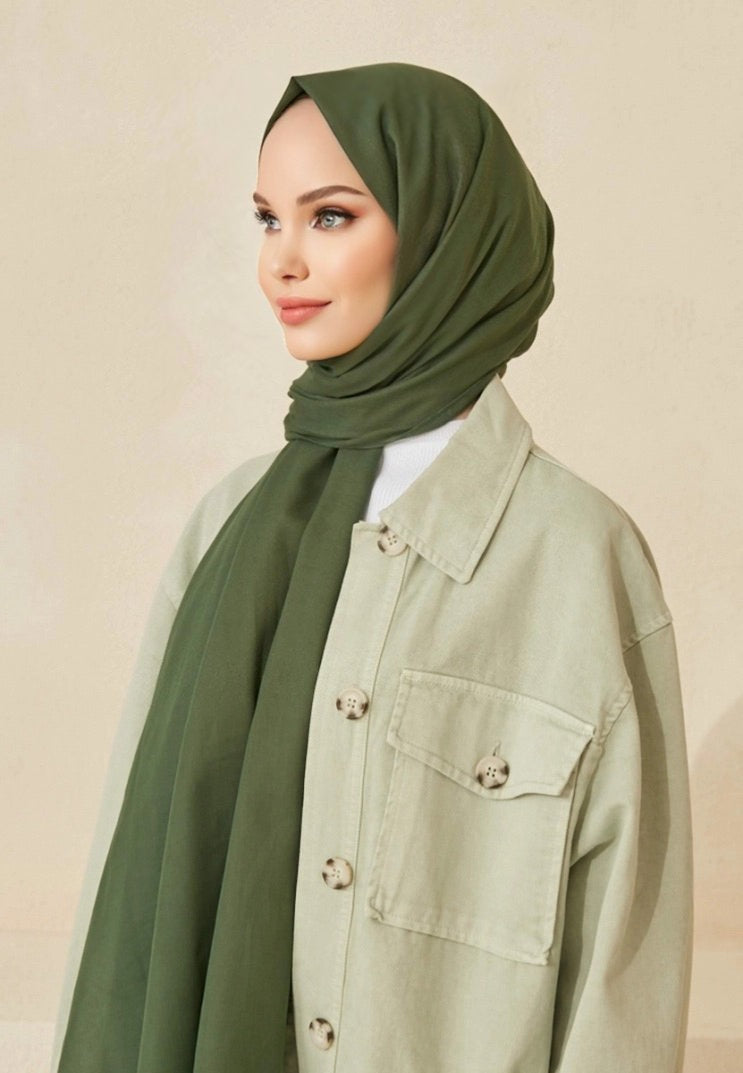 Soft Cotton Scarves - Green