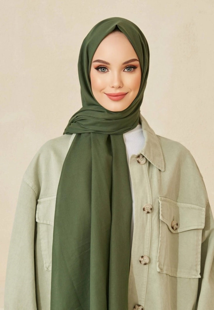 Soft Cotton Scarves - Green