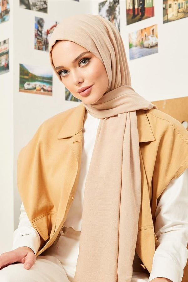 Cotton Crash Scarves-Beige