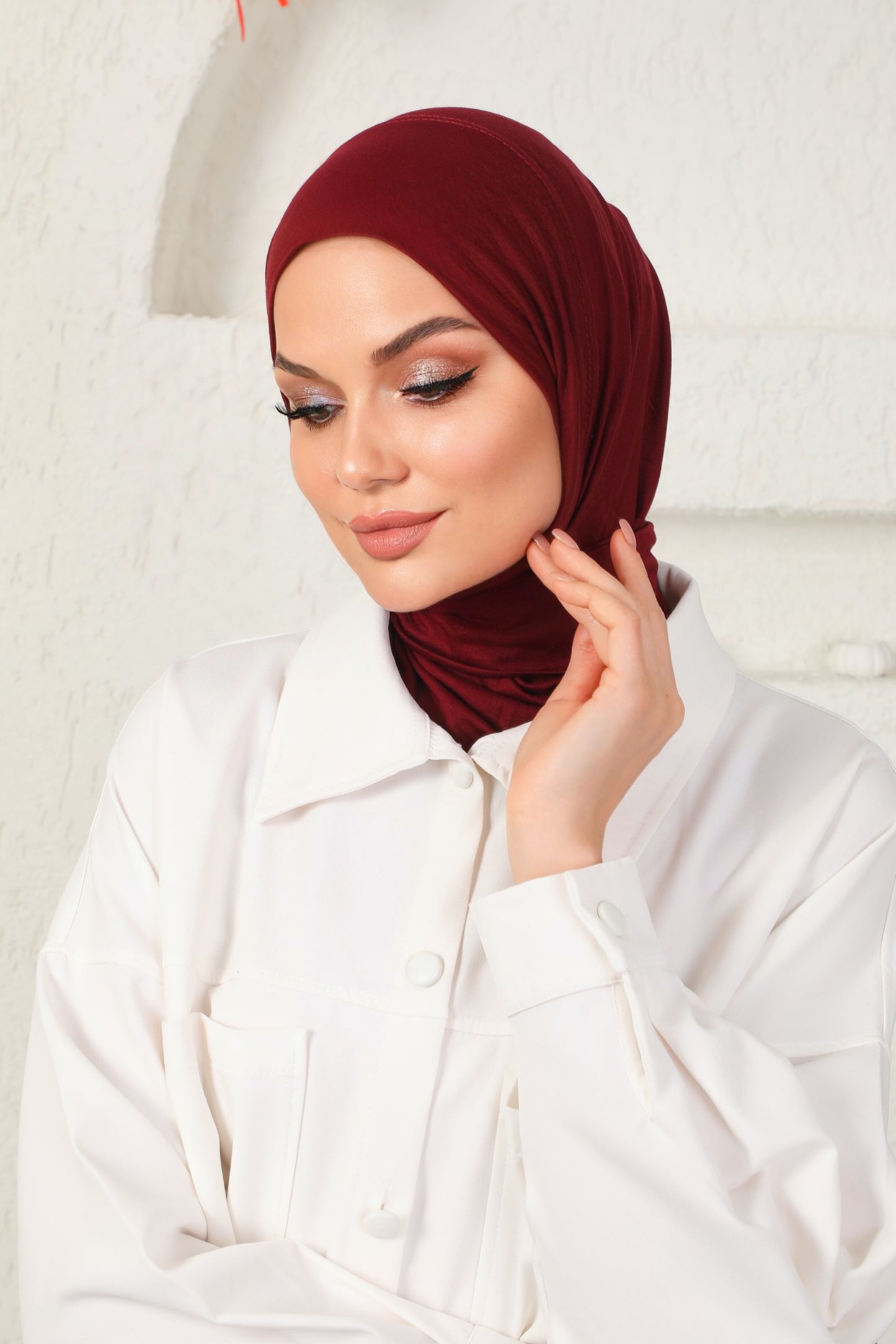 Maroon Practical Jersey Hijab