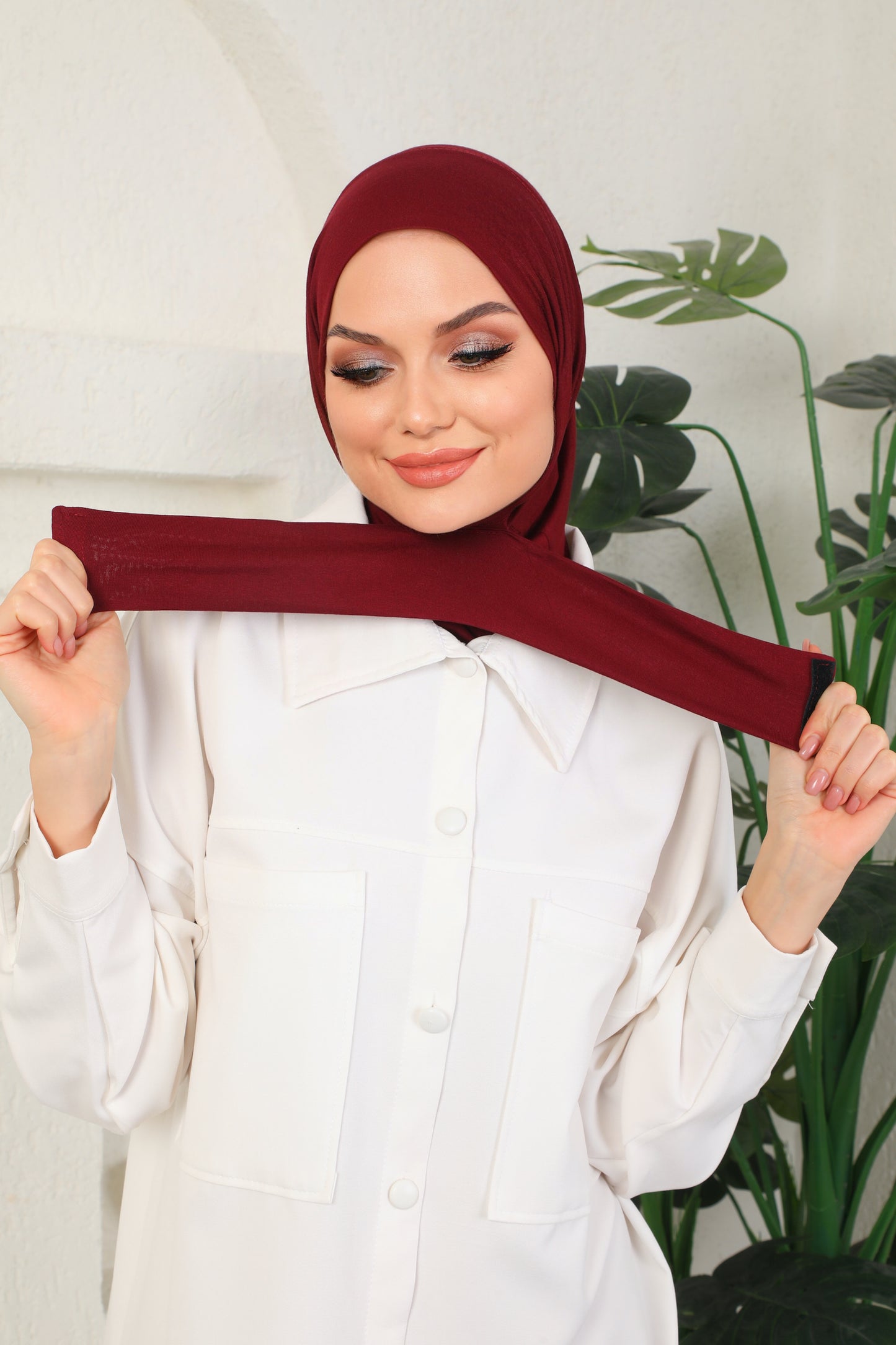 Maroon Practical Jersey Hijab