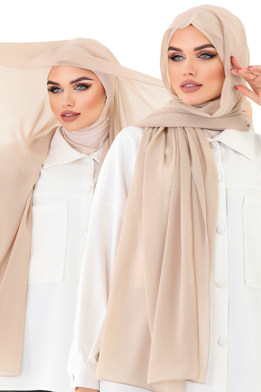 Beige Instant Chiffon Hijab