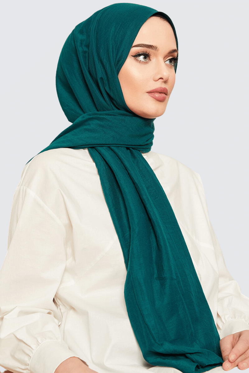 Natural Cotton Shawl Green