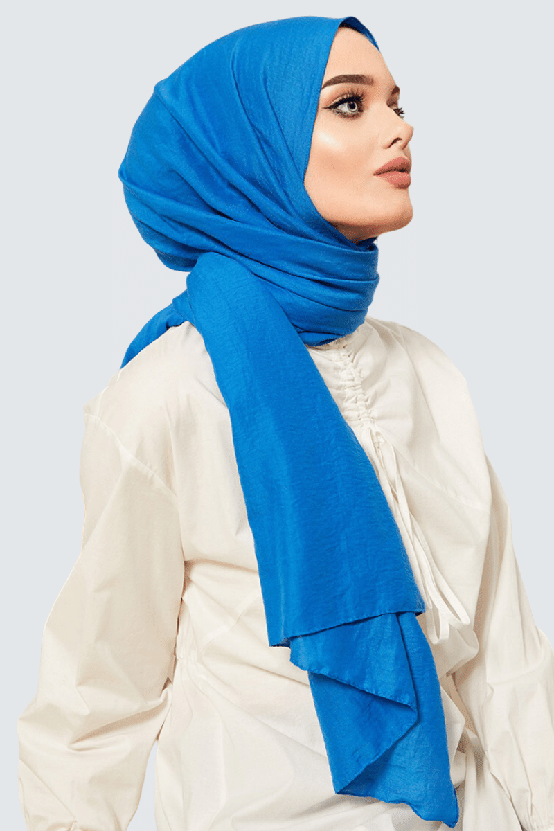 Natural Cotton Shawl Blue