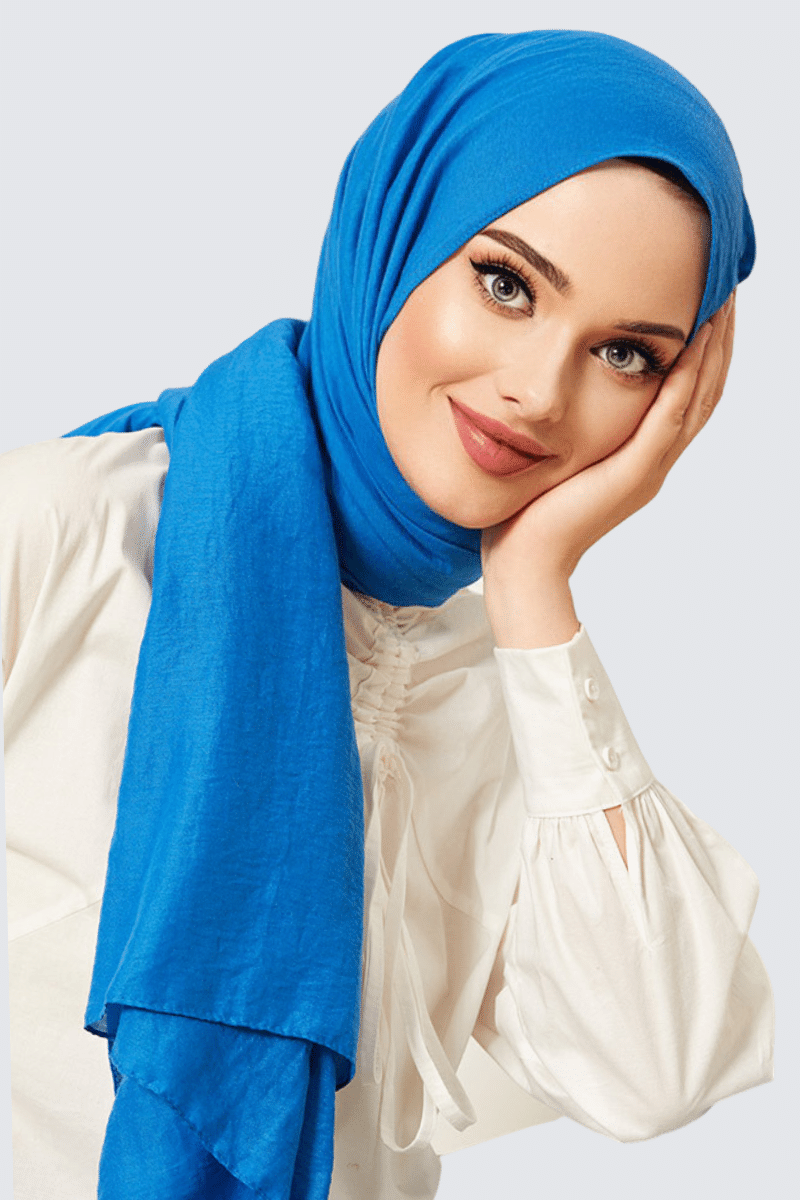 Natural Cotton Shawl Blue