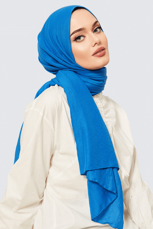 Natural Cotton Shawl Blue