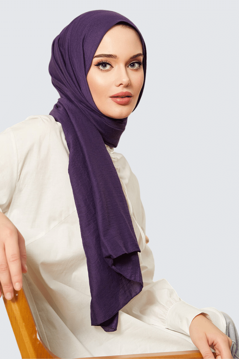 Natural Cotton Shawl Navy Blue