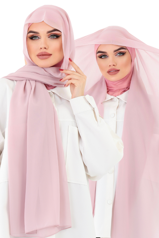 Pink Practical Chiffon Hijab