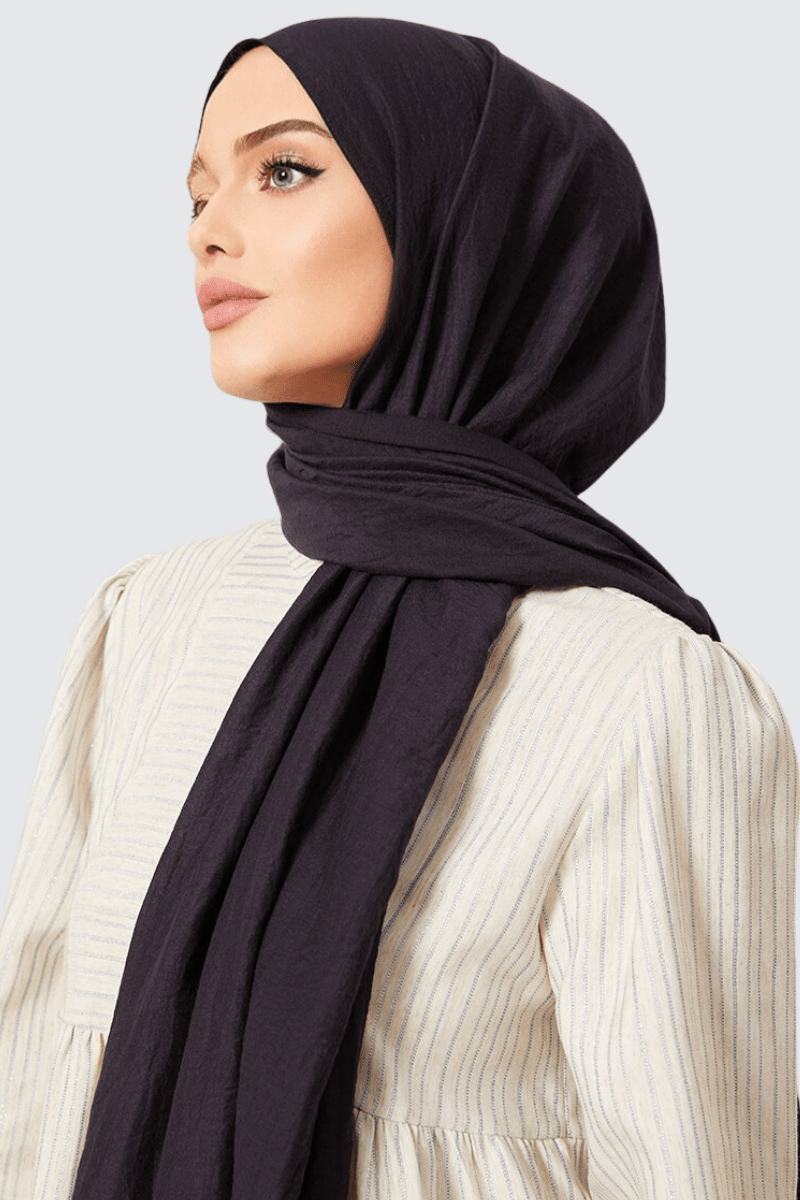 Natural Cotton Shawl Navy Blue